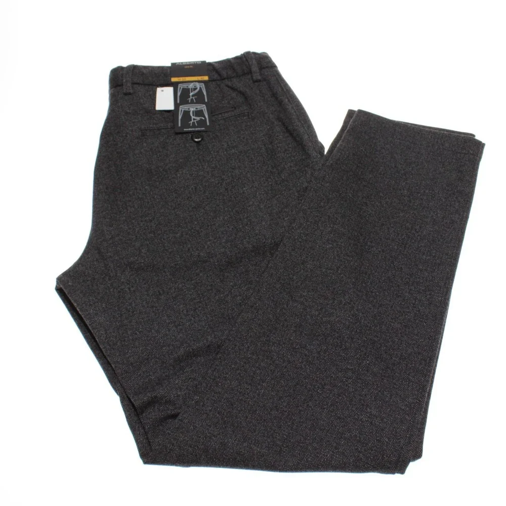 Alberto NWT Jump Cozy Jersey Casual Pants Size 33 US Slim Fit Gray Viscose Blend